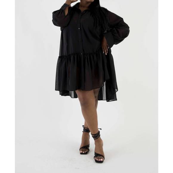 NEW SANTE GRACE poly chiffon tunic dress in black - Picture 1 of 5